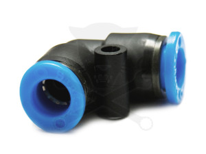 Levegős csatlakozó műanyag csőhöz, 90° könyök 10 mm