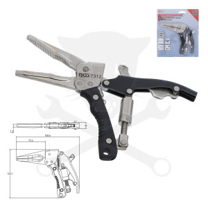 Fogó patent pisztoly formájú spec. fogó hosszú vékony pofa - BGS