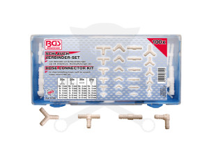 Műanyag csőcsatlakozó készlet 3-12 mm 100 db-os - BGS