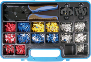 Fogó, saruzó - racsnis - érvéghüvelyre DIN 1.5-10 mm 1000 db-os készlet BGS