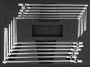 T-kulcs csuklós készlet tálcás 8-19-ig 12 db-os