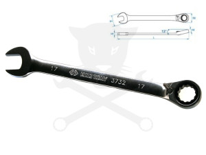 Csillag-villás racsnis 17 mm-es irányv. KingTony