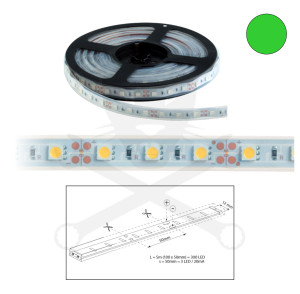 Szalag LED 5050 kültéri 60 db/m - zöld - ELMARK