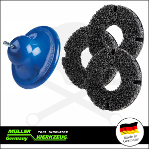 Tisztítókorong - négertárcsa befogó 160 x 60 mm + 3 db tárcsa készlet