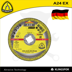 Vágókorong 125 x 2.5 x 22.23 mm INOX 80m/s - X-Lock A24EX - Klingspor