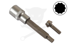 Többrészes split rim felni dugókulcs -belső 10 szögű csavarfejre 7 mm