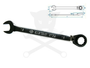 Csillag-villás racsnis 16 mm-es irányv. KingTony