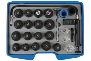 Hűtőrendszer-nyomásvizsgáló készlet 25 db-os - szgk járművekhez -TS20