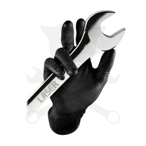 Kesztyű Grippaz 100% Nitril 11/XXL - dobozos 50 db-os - FEKETE