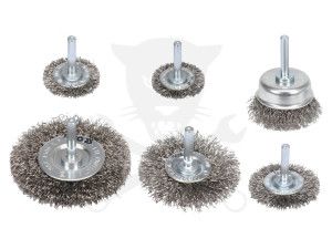 Drótkorong csapos körkefe 37-75 mm-es acél szálak réz bevonat 6 db-os