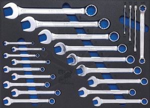 Csillag-villáskulcs készlet 25+4 db-os 8-32 mm + E-torx készletE6-E24 -tálcás