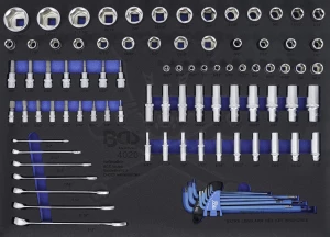Tálcás BGS dugókulcs, csillag-villáskulcs készlet COLOS 90 db-os 1/1 - BGS