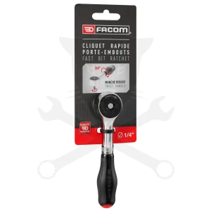 Crowa racsnis kulcs 1/4 "egyirányú, forgó nyelű - Facom