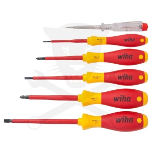 Szigetelt VDE 1000 V-os Csillag + Lapos+ Fázis csavarhúzó készlet 5+1 db