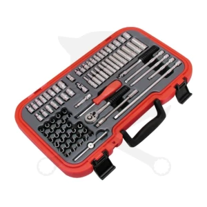 Dugókulcs készlet 1/4" 6 lap metr. + COLOS rövid+hosszú 82 db-os (KEN-582-4896K)