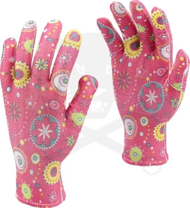 Kesztyű - kertész - polyester - rózsaszín 8/M