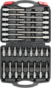 Rátűzőkulcs - crowa+bit készlet 1/2" imbusz 5-19 mm 30 db-os - Yato