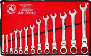 Csillag-villás racsnis-csuklós készlet 8-32 mm 13 részes - BGS