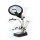 Paneltartó nagyítóval, csipeszekkel 5 LED, 360° forg. IP20,