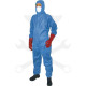 Védőruha-kapucnis vegyvédelmi 5/6-os OVERÁL eldobható XL-es - Kék