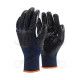 Kesztyű - szerelőkesztyű - Kék Nitril mártott, protektoros  9/L