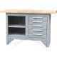 Munkaasztal fa lappal 5 db fiók + 2 polc 1372x508x865 mm (SEN-405-5050K)