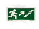 Tábla utánvilágítós öntapadós menekülési irány jobbra fel 200x100 UV200