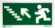 Tábla utánvilágítós öntapadós menekülési irány Balra fel 200x100 UV200
